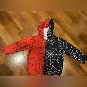 Kids Red and Black Spider Web Hoodie